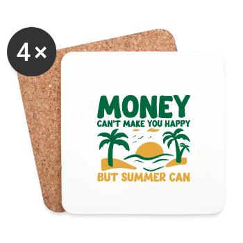Money Can't Make You Happy But Summer Can 4 - Untersetzer (4er-Set) - Weiß - Vorne