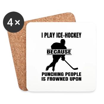 Eishockeyspieler Hockeyfan Eishockey Eishockeyteam - Untersetzer (4er-Set) - Weiß - Vorne
