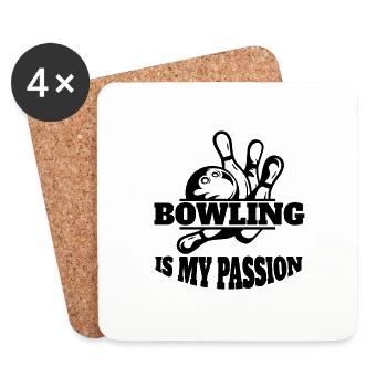 Bowling Kegelverein Bowler Bowlingverein Kegeln - Dessous de verre (lot de 4) - blanc - Devant
