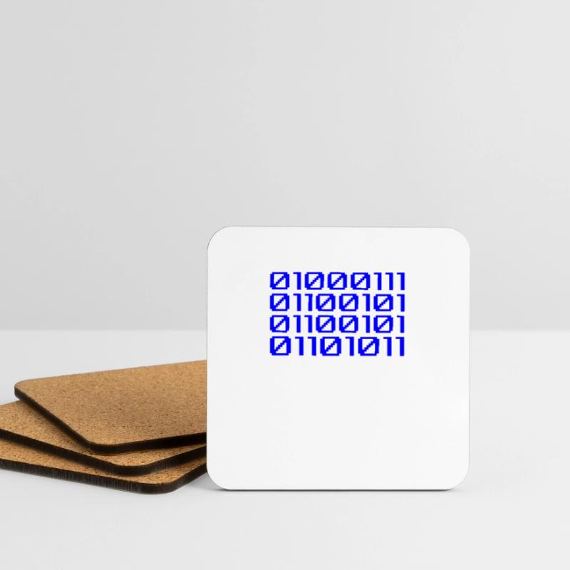 Funny Coder Binary Code Programmer Développeur Dessous de verre (lot de 4)