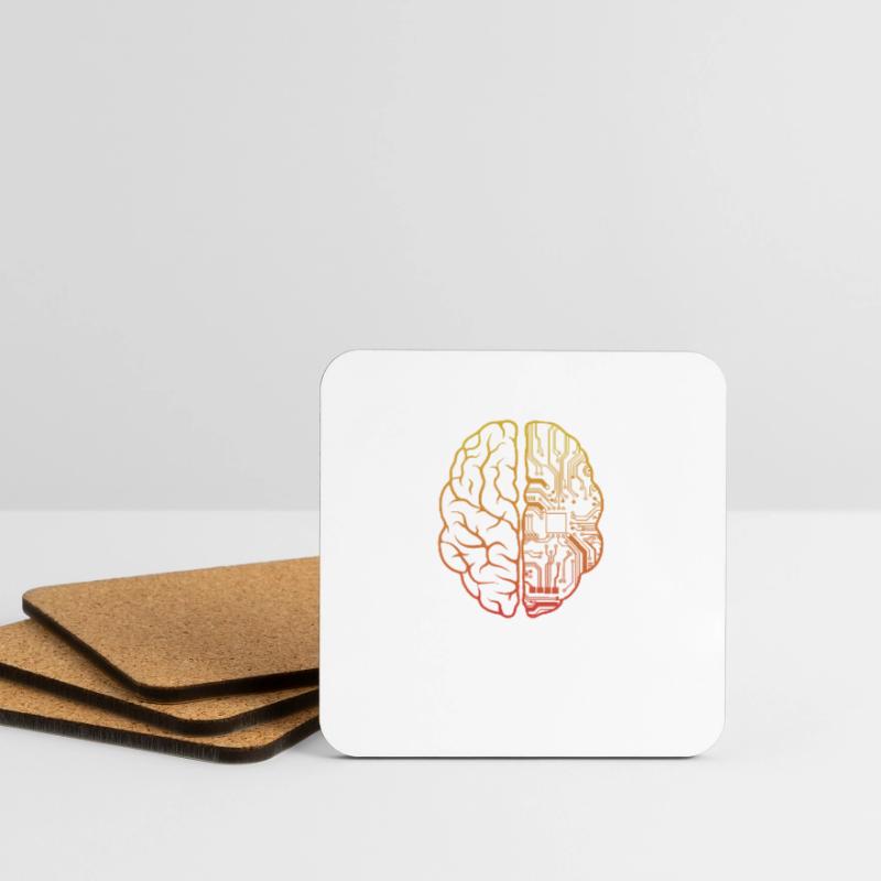 Programmeur HTML - Développeur Programmation Brain Cool Dessous de verre (lot de 4)