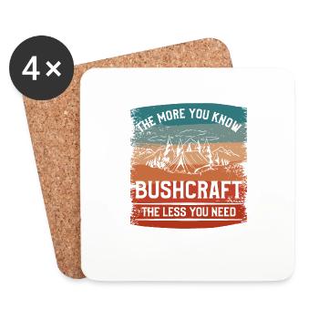 Plus vous connaissez le bushcraft, moins vous en avez besoin - Dessous de verre (lot de 4) - blanc - Devant