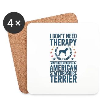 Need therapy - Staffordshire Terrier - Coasters (set of 4) - white - Front