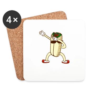 Funny Dabbing Burrito Cinco de Mayo Dab Dance - Coasters (set of 4) - white - Front