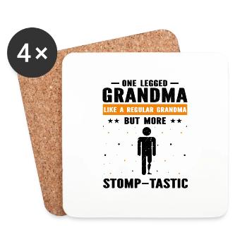Bionic leg design for leg prostheses - Coasters (set of 4) - white - Front