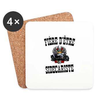 fière d'être sidecariste - Dessous de verre (lot de 4) - blanc - Devant