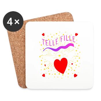 telle fille spred - Dessous de verre (lot de 4) - blanc - Devant