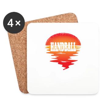 Accessoires de handball motif handball - Dessous de verre (lot de 4) - blanc - Devant