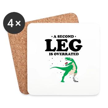 Artificial leg design for leg prostheses - Coasters (set of 4) - white - Front