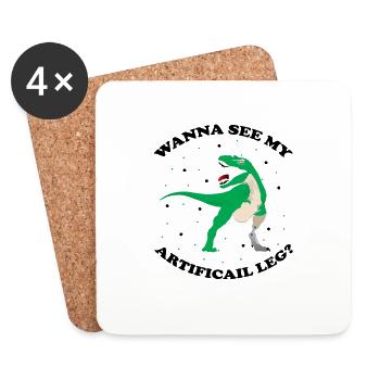 Leg prosthesis design and leg prostheses - Coasters (set of 4) - white - Front