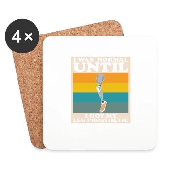 Artificial limb design for leg prosthesis - Coasters (set of 4) - white - Front