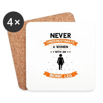 Artificial limb design for leg prosthesis - Coasters (set of 4) - white - Front