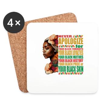 African Woman Honor Black History Month - Coasters (set of 4) - white - Front