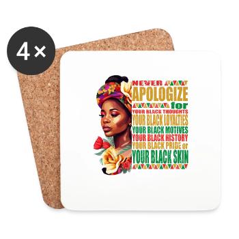 BLM African Pride to Commemorate Black History Mon - Coasters (set of 4) - white - Front
