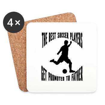 Joueur de football père football club de football papa footballeur - Dessous de verre (lot de 4) - blanc - Devant