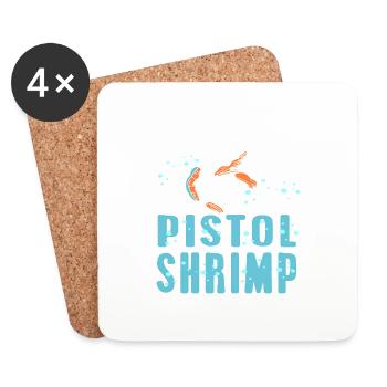 Keep It SHRIMPLE Pistol Shrimp Retro T-Funny T-Shirt - Dessous de verre (lot de 4) - blanc - Devant