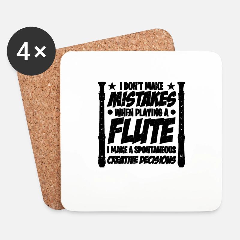 I Don't Make Mistakes Flutes Marching Band Flutist - Untersetzer (4er-Set) - Weiß