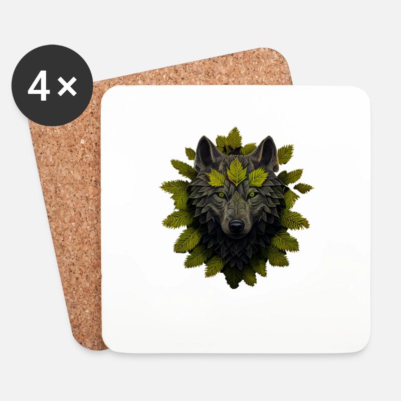 Wölfe Silhouette Naturschutz Tierschutz Wolf - Untersetzer (4er-Set) - Weiß