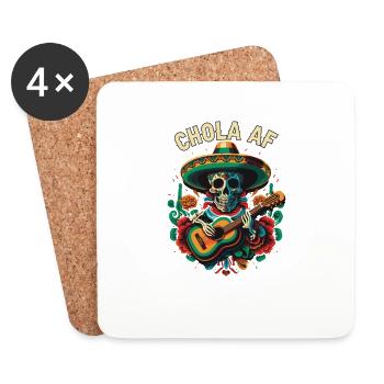 Chola AF Mexican American Pride Latin American - Coasters (set of 4) - white - Front