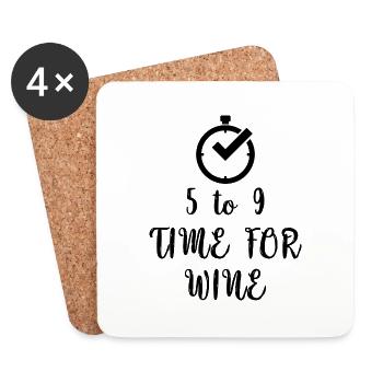Beer Wine Whiskey Schnapps Alcohol - Coasters (set of 4) - white - Front