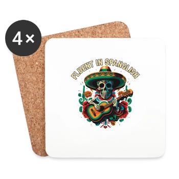 Parle couramment le spanglish USA Amérique Mexique Américain Moi - Dessous de verre (lot de 4) - blanc - Devant