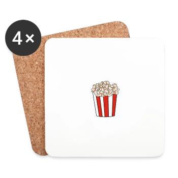 Je suis juste là pour le pop-corn - Dessous de verre (lot de 4) - blanc - Devant
