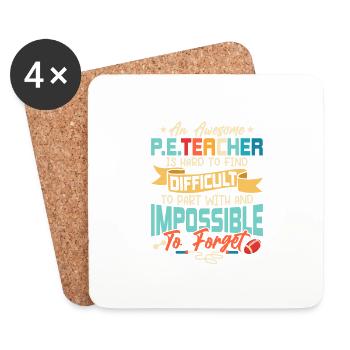 An Awesome P.E.Teacher Is Hard To Find School - Coasters (set of 4) - white - Front
