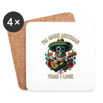 Je suis plus mexicain que j’en ai l’air Mexique Pride Country - Dessous de verre (lot de 4) - blanc - Devant