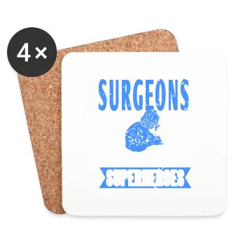 Surgeons Are The Real Superheroes Retro Funny - Coasters (set of 4) - white - Front