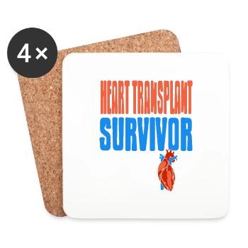 Heart Transplant Survivor Mode On Retro Surgeon - Coasters (set of 4) - white - Front
