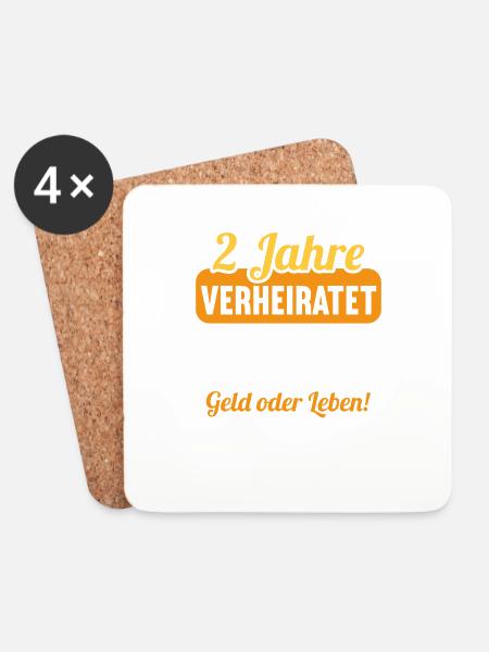 2 Jahre verheiratet zynisch 2.Hochzeitstag - Untersetzer (4er-Set) - Weiß