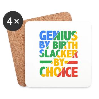 Génie de naissance fainéant par choix 17 - Dessous de verre (lot de 4) - blanc - Devant