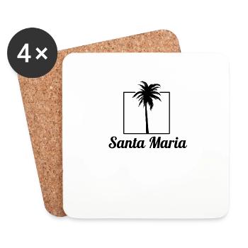 Santa Maria Palm Tree Holiday Trip Souvenir - Dessous de verre (lot de 4) - blanc - Devant