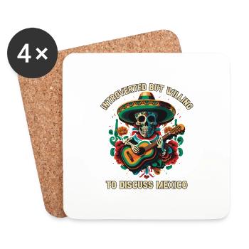 Introverted But Willing To Discuss Mexico Pride Me - Coasters (set of 4) - white - Front