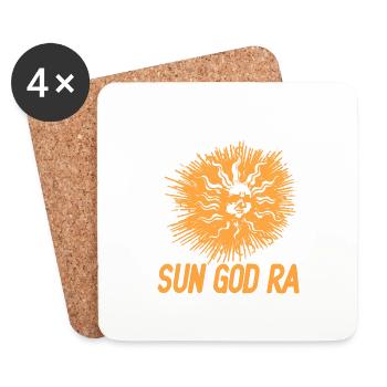 Sun God RA Cool Retro Egyptian Mythological - Untersetzer (4er-Set) - Weiß - Vorne