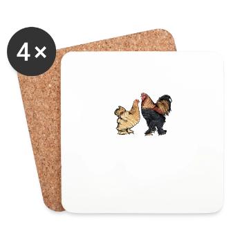 Brahma Hühner I Chicken Geflügel Motiv für - Untersetzer (4er-Set) - Weiß - Vorne