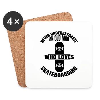 Skateboard Skaten Skateboarding Skater Skate-Fan - Untersetzer (4er-Set) - Weiß - Vorne