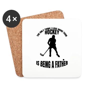 Hockey Feldhockey Vater Unihockey Hockeyspieler - Untersetzer (4er-Set) - Weiß - Vorne