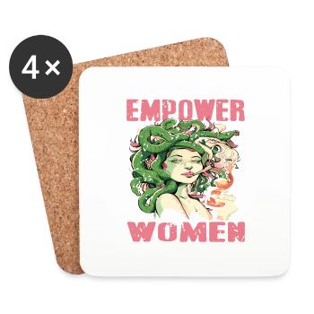 Empower Women Medusa Retro Greek Mythology Designs - Untersetzer (4er-Set) - Weiß - Vorne