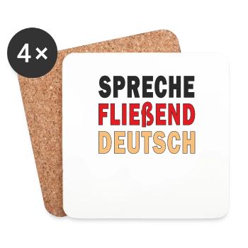 SPRECHE FLIEßEND DEUTSCH - Untersetzer (4er-Set) - Weiß - Vorne