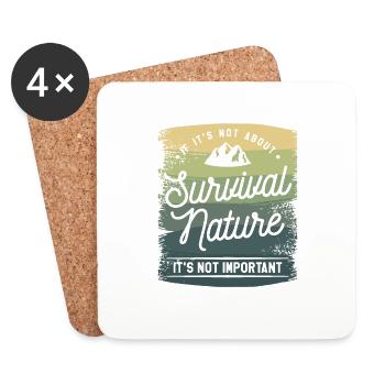 Si ce n’est pas une question de nature de survie, ce n’est pas - Dessous de verre (lot de 4) - blanc - Devant