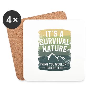 C’est une chose de survie que vous ne voudriez pas - Dessous de verre (lot de 4) - blanc - Devant