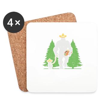 Bigfoot Sasquatch Taco Chihuahua Funny Cinco De - Dessous de verre (lot de 4) - blanc - Devant