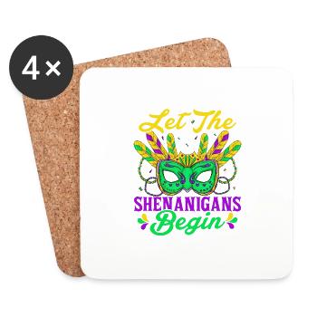 Que les manigances commencent le défilé du Mardi Gras - Dessous de verre (lot de 4) - blanc - Devant