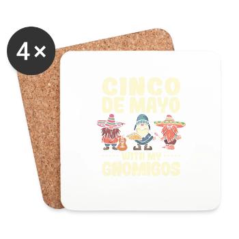 Cinco De Mayo with my Gnomigos Sombrero Maracas - Coasters (set of 4) - white - Front