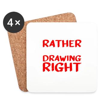 I'd rather be drawing right now 7 - Coasters (set of 4) - white - Front