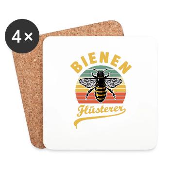 Bienenflüsterer - Biene - Imker- Honig - Untersetzer (4er-Set) - Weiß - Vorne