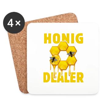 Bienenflüsterer - Biene - Imker- Honigdealer - Untersetzer (4er-Set) - Weiß - Vorne