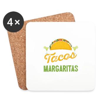 Ich bin nur hier für die Tacos und Margaritas - Untersetzer (4er-Set) - Weiß - Vorne