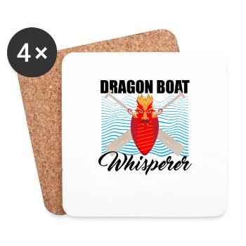 Entraîneur de bateaux-dragons pour les courses de bateaux chinois - Dessous de verre (lot de 4) - blanc - Devant